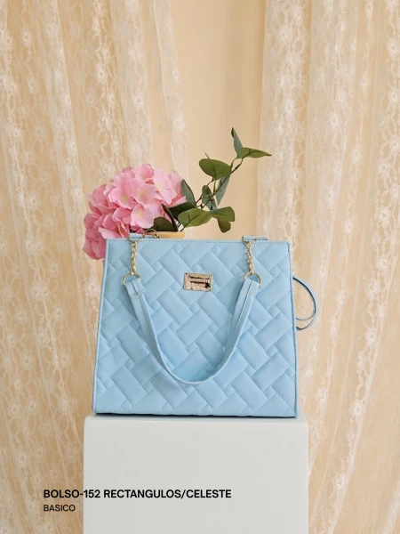 BOLSO-152 RECTANGULOS/CELESTE