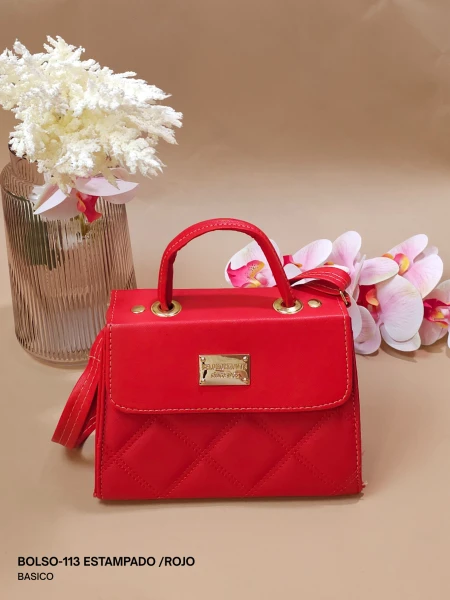 BOLSO-113 ESTAMPADO /ROJO