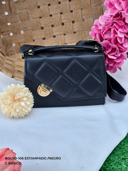 BOLSO-106 ESTAMPADO /NEGRO