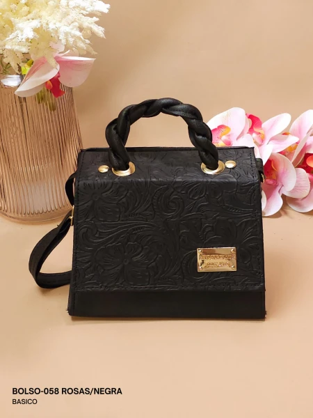 BOLSO-058 ROSAS/NEGRA
