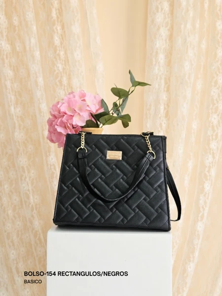 BOLSO-154 RECTANGULOS/NEGROS