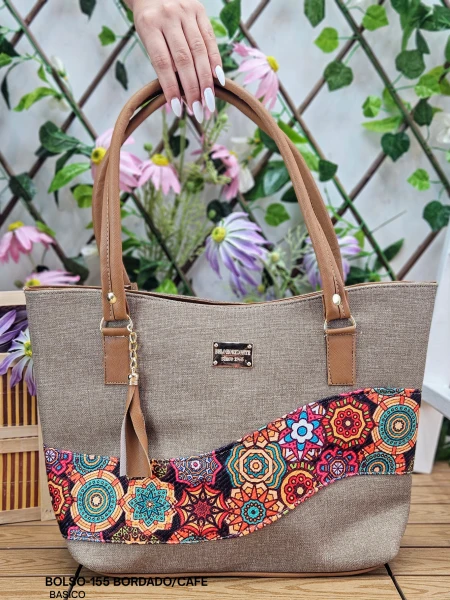 BOLSO-155 BORDADO/CAFE