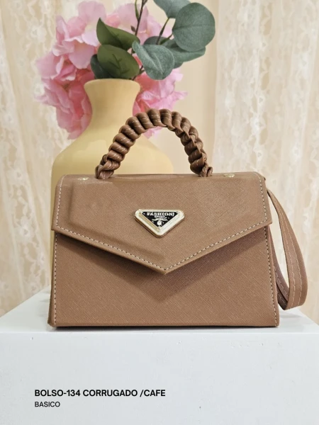 BOLSO-134 CORRUGADO /CAFE