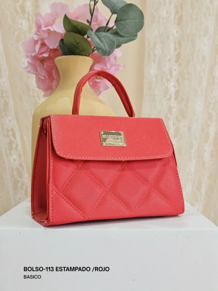 BOLSO-113 ESTAMPADO /ROJO