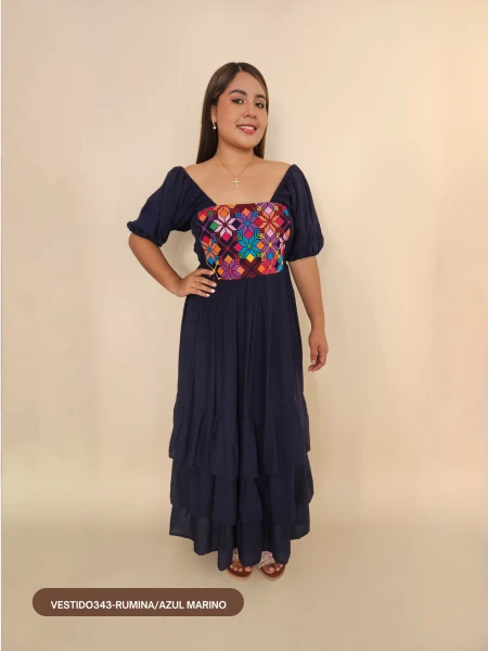 VESTIDO343-RUMINA/AZUL MARINO
