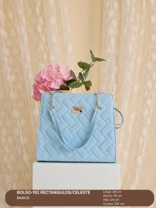BOLSO-152 RECTANGULOS/CELESTE