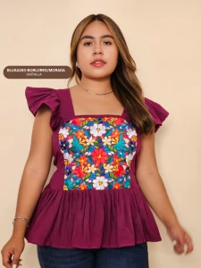 BLUSA293-BORLORES/MORADA