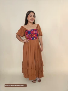VESTIDO345-RUMINA/CAMEL