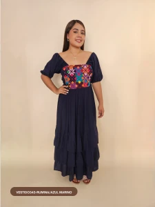 VESTIDO343-RUMINA/AZUL MARINO